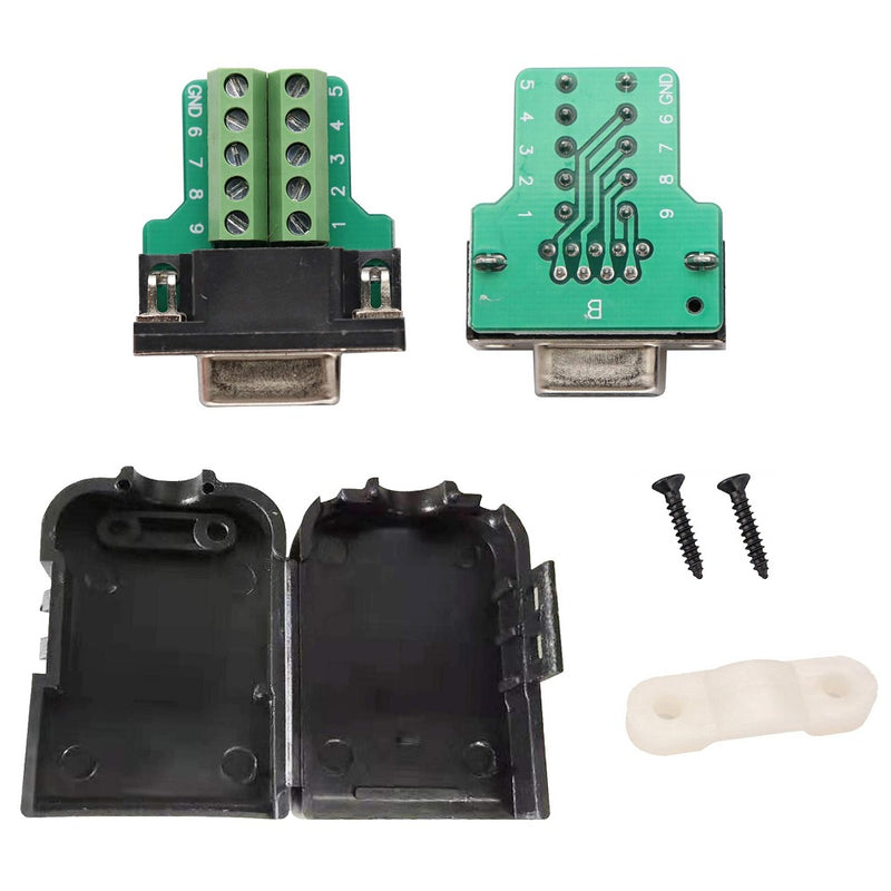 DB9 Male Screw Terminal to RS232 RS485 Conversion Board with Shell and Nut