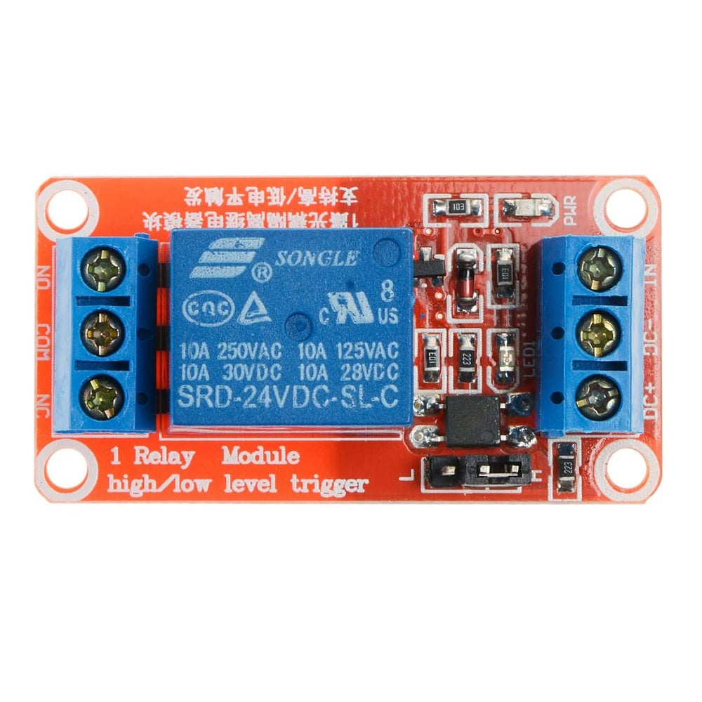 24V 1-Channel High/Low Level Trigger Optocoupler Isolation Relay Module