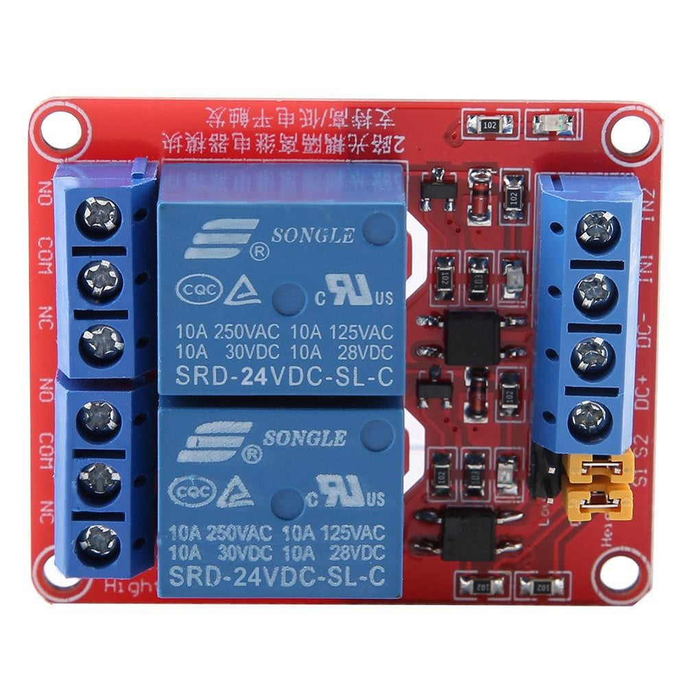 24V 2 Channel High/Low Level Trigger Relay Module