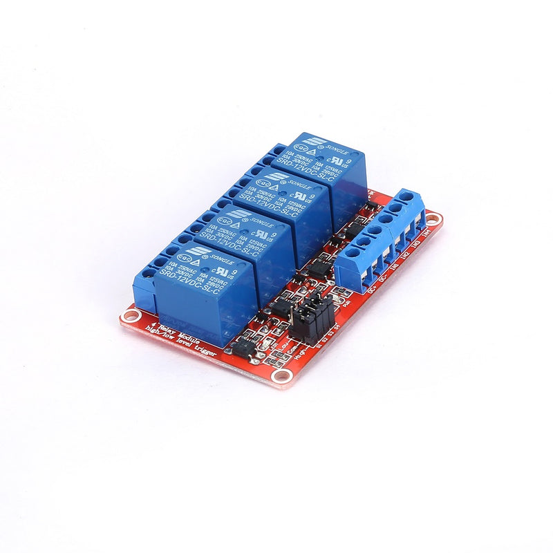 12V 4 Channel Optocoupler Relay Board with High/Low Trigger Power Indicator Module
