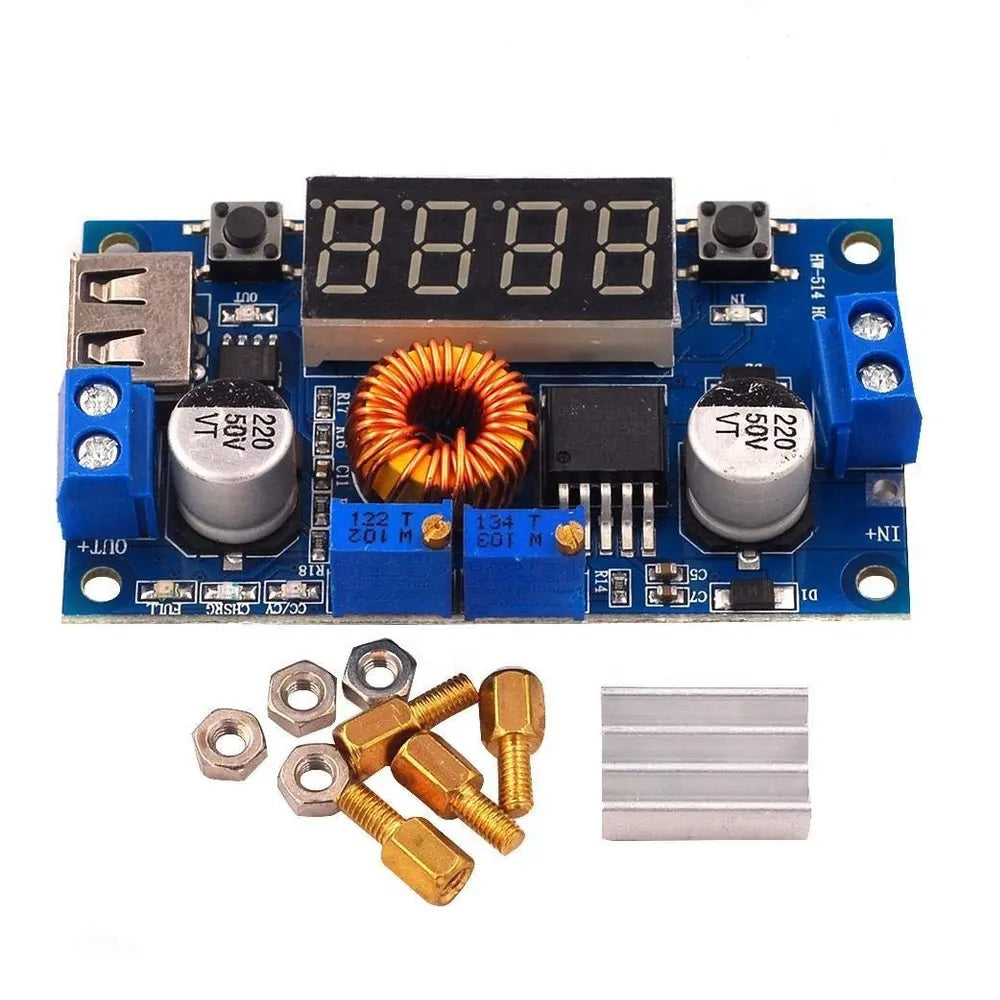 DC-DC XL4015 Adjustable Stepdown Module 5A 75W with 4 Bits Digital Display Voltmeter