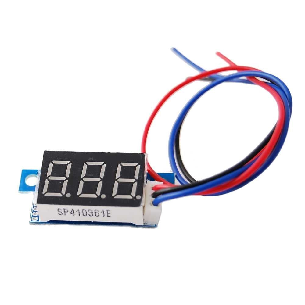 0.36" 0-100V DC Voltmeter Red - 3 Wire