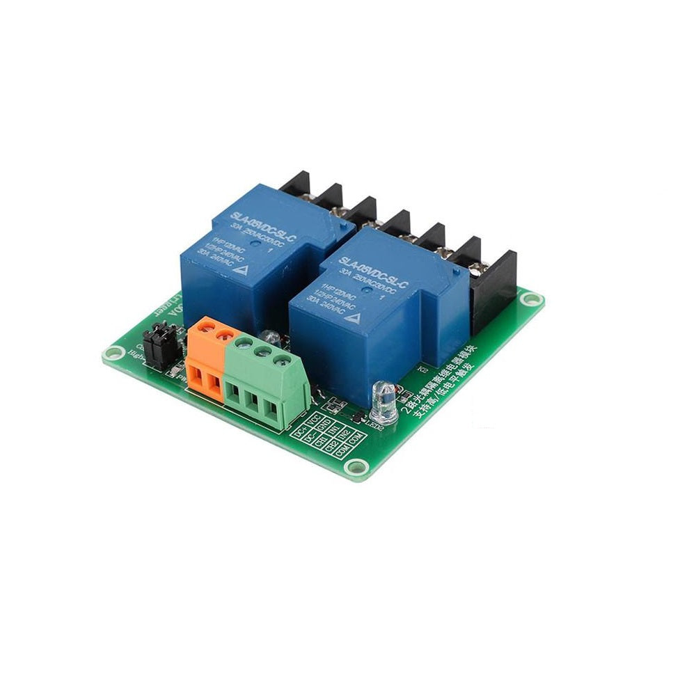 2 Channel Relay Module 30A with Optocoupler Isolation 5V Supports High