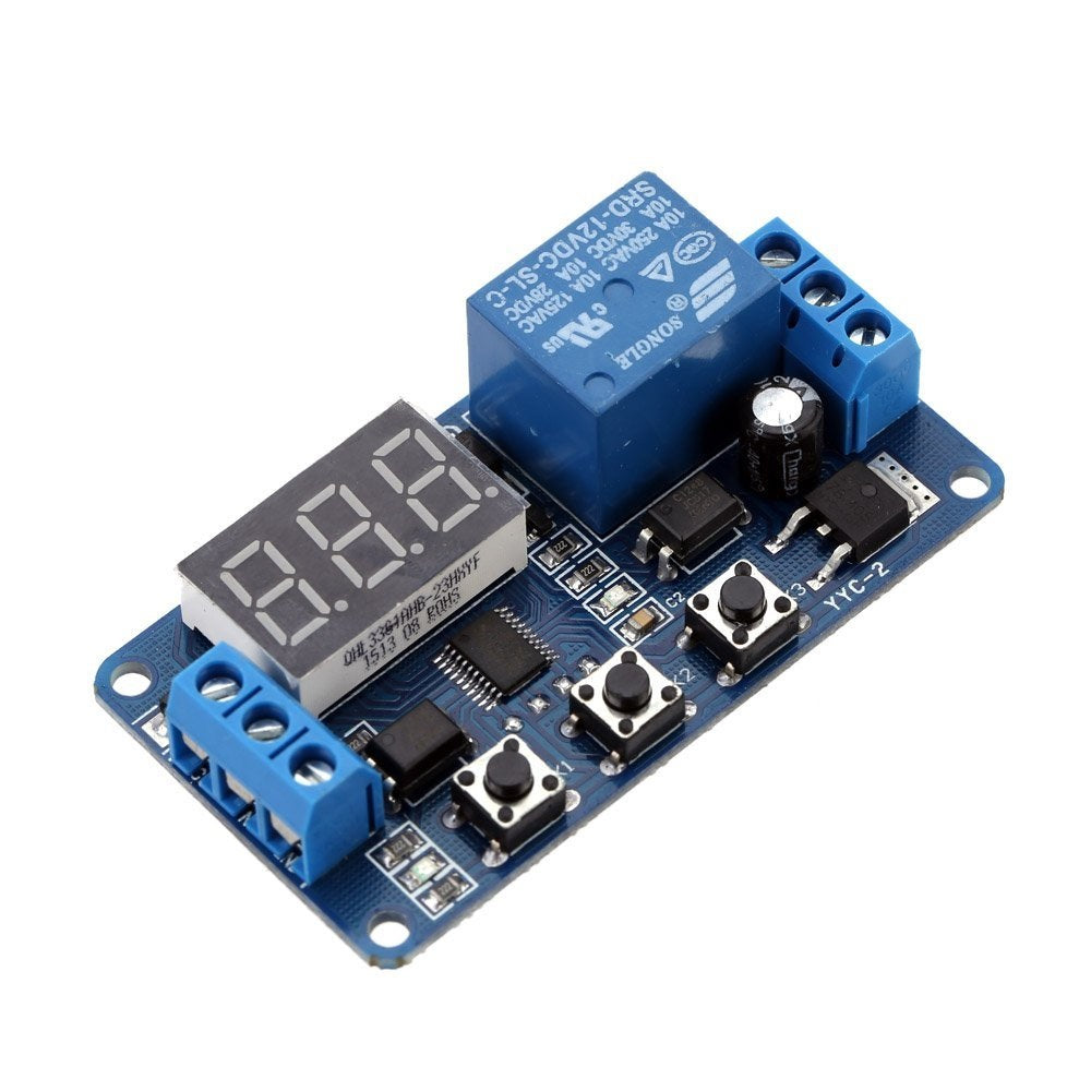 6-30V 1-Channel Power Relay Module with Adjustable Timing Cycle