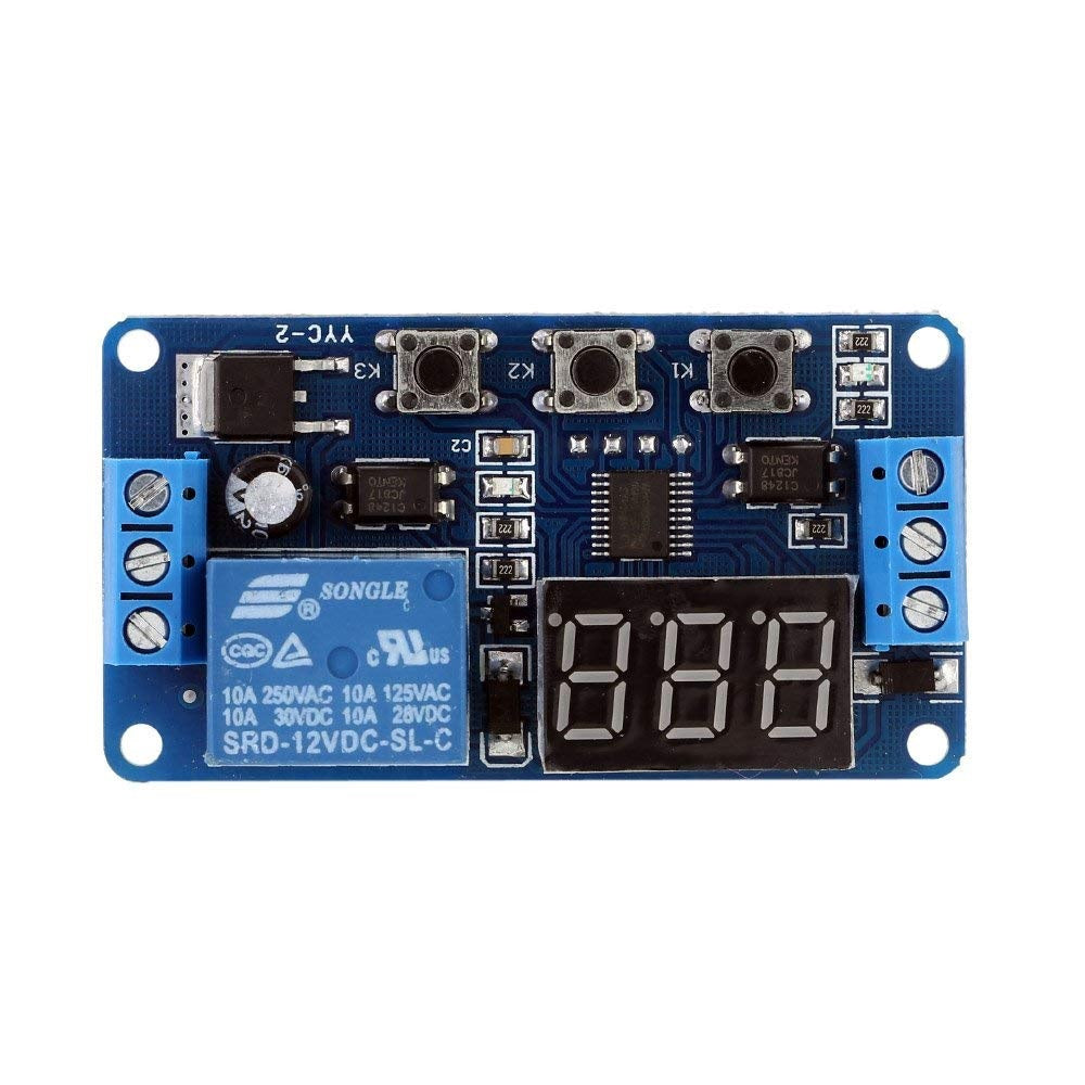 6-30V 1-Channel Power Relay Module with Adjustable Timing Cycle