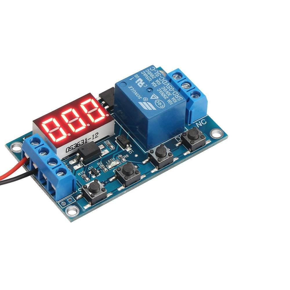 6-30V 1-Channel Power Relay Module with Adjustable Timing Cycle