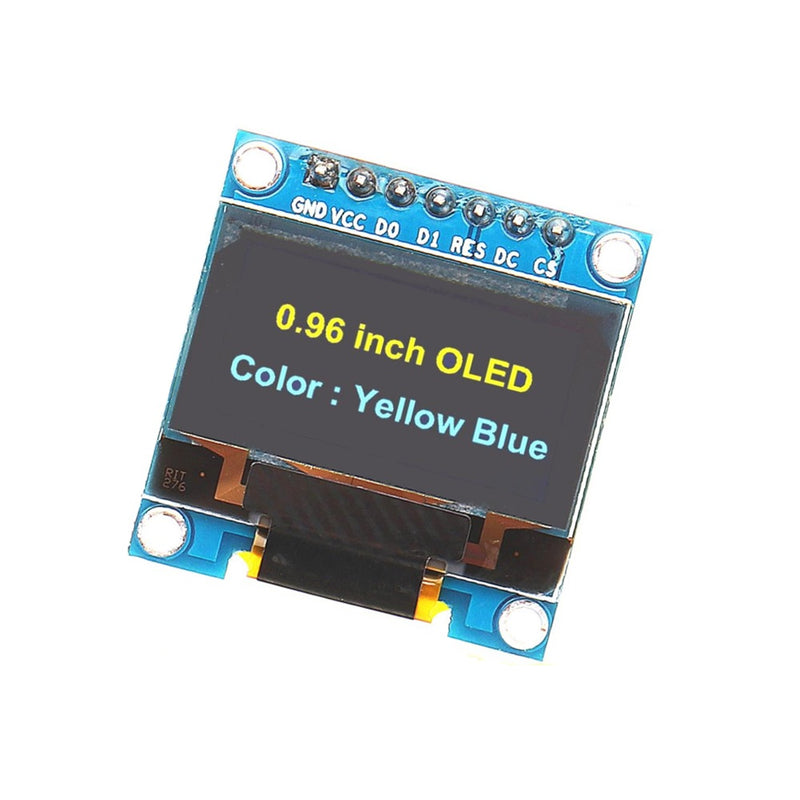 0.96″ OLED Display Module – SPI/I2C – 128×64 – 7 Pin (Blue/Yellow)