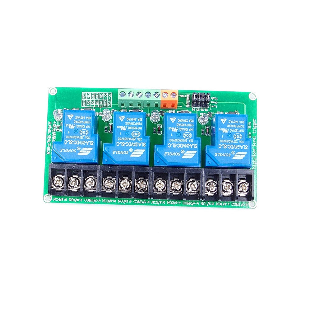 4 Channel DC 24V Relay Module High/Low Level Triggering Optocoupler Isolation Load